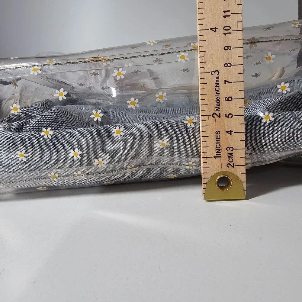 Hammitt Benjamin Daisy Print‎ Tote Bag Los Denim & Clear PVC Los Angeles